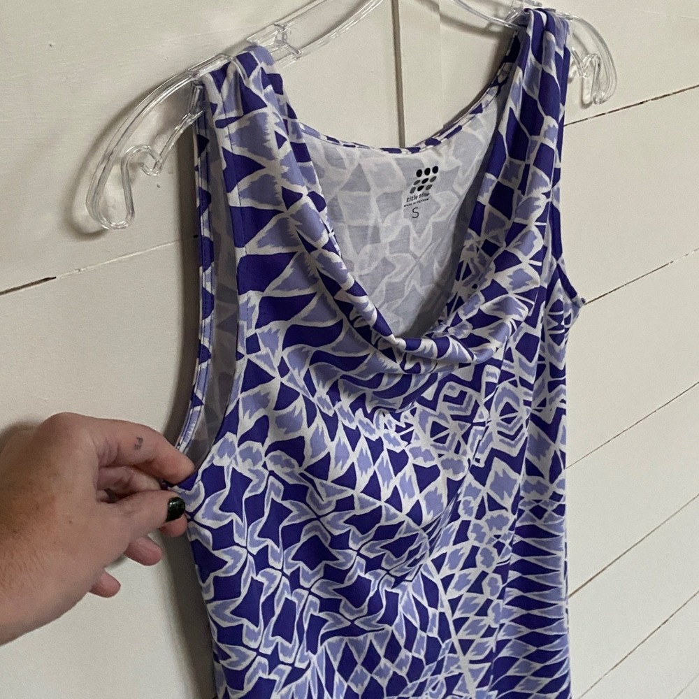 Title Nine Women's‎ Mosaic Tile Purple White Sleeveless Casual Athletic Dress S - Picture 12 of 13